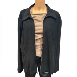 BRIGGS NEW YORK Zip Up Black Lightweight Collared Jacket 20W